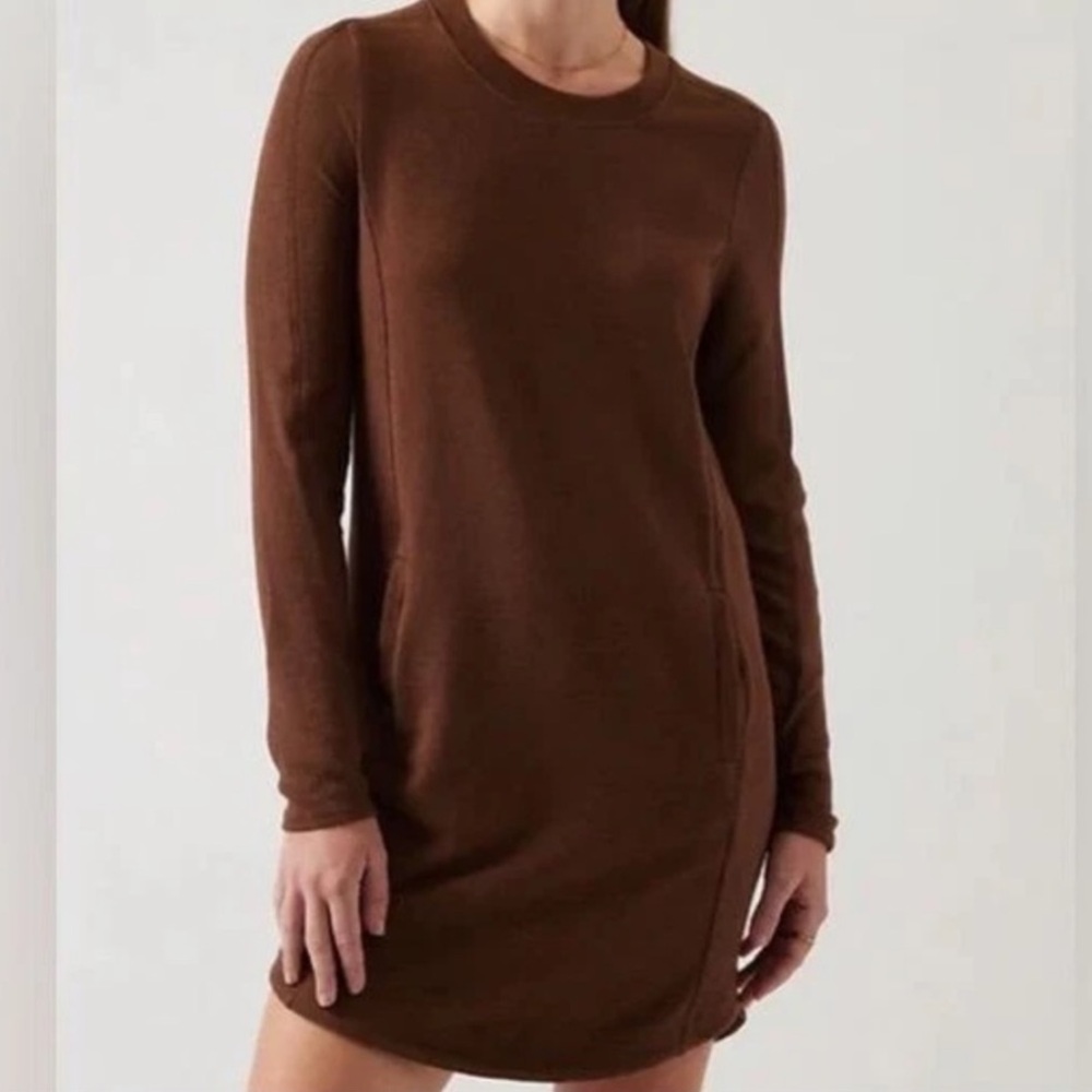 Athleta Brown Long Sleeve Sweater Dress size L